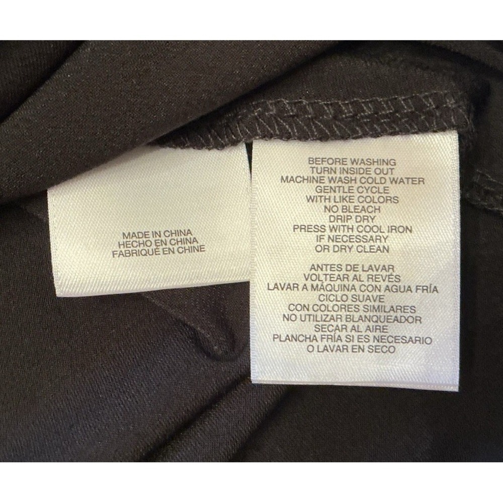 Anne Klein Women's Faux-Wrap Tie Blouse Top Sheer Sleeve Blouse Black - Size S - Picture 5 of 5